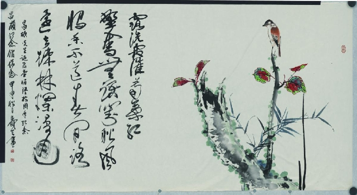 陈胜良-花卉小鸟图98-52cm
