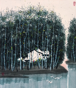 吴冠中 林中小屋45-52cm