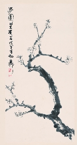 谢稚柳 墨梅图轴38-72cm