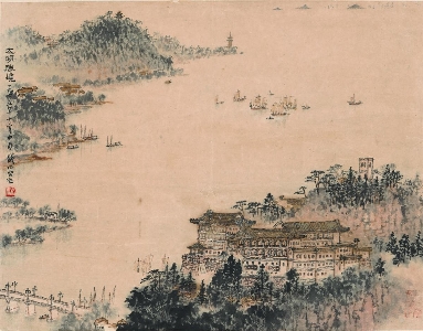 钱松岩 太湖胜景图轴55-43cm