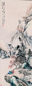 黄幻吾 观瀑山水图轴33-88cm