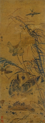 2-明-林良-荷塘集禽图