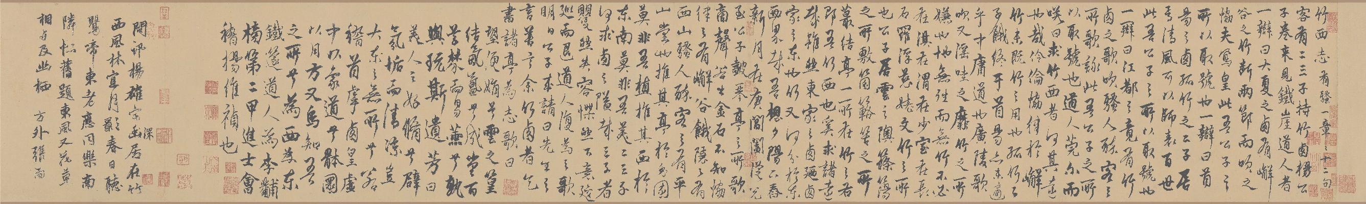 元 杨维帧 竹西草堂记题卷纸本27.4x81.2