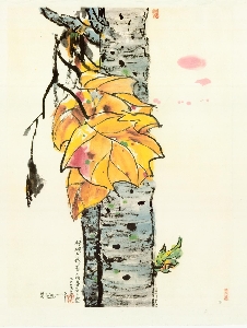 吴冠中梧桐入秋