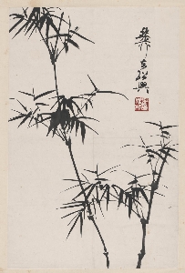 130谢稚柳-墨竹图轴