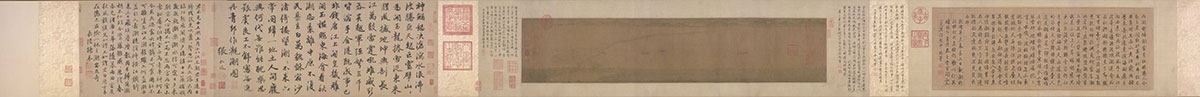 宋 李嵩 观潮图卷绢本25.5x70.4