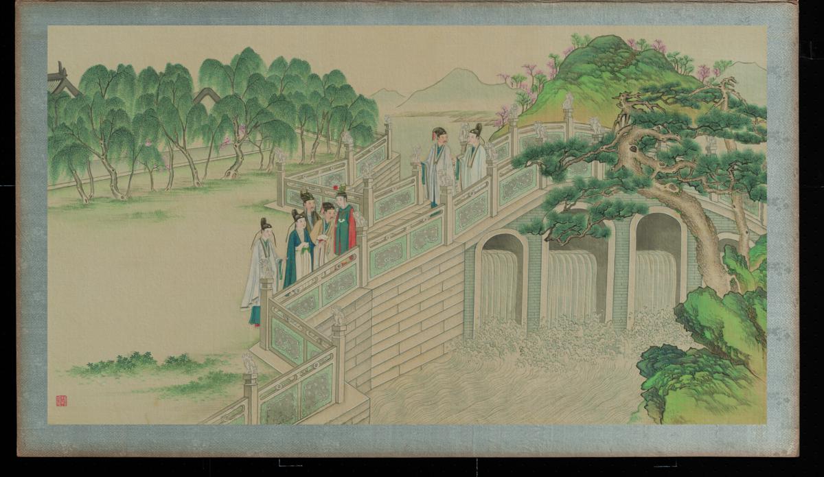 清 孙温 红楼梦 贾政游大观园图景十51x88真迹扫描大图超高清书画图片