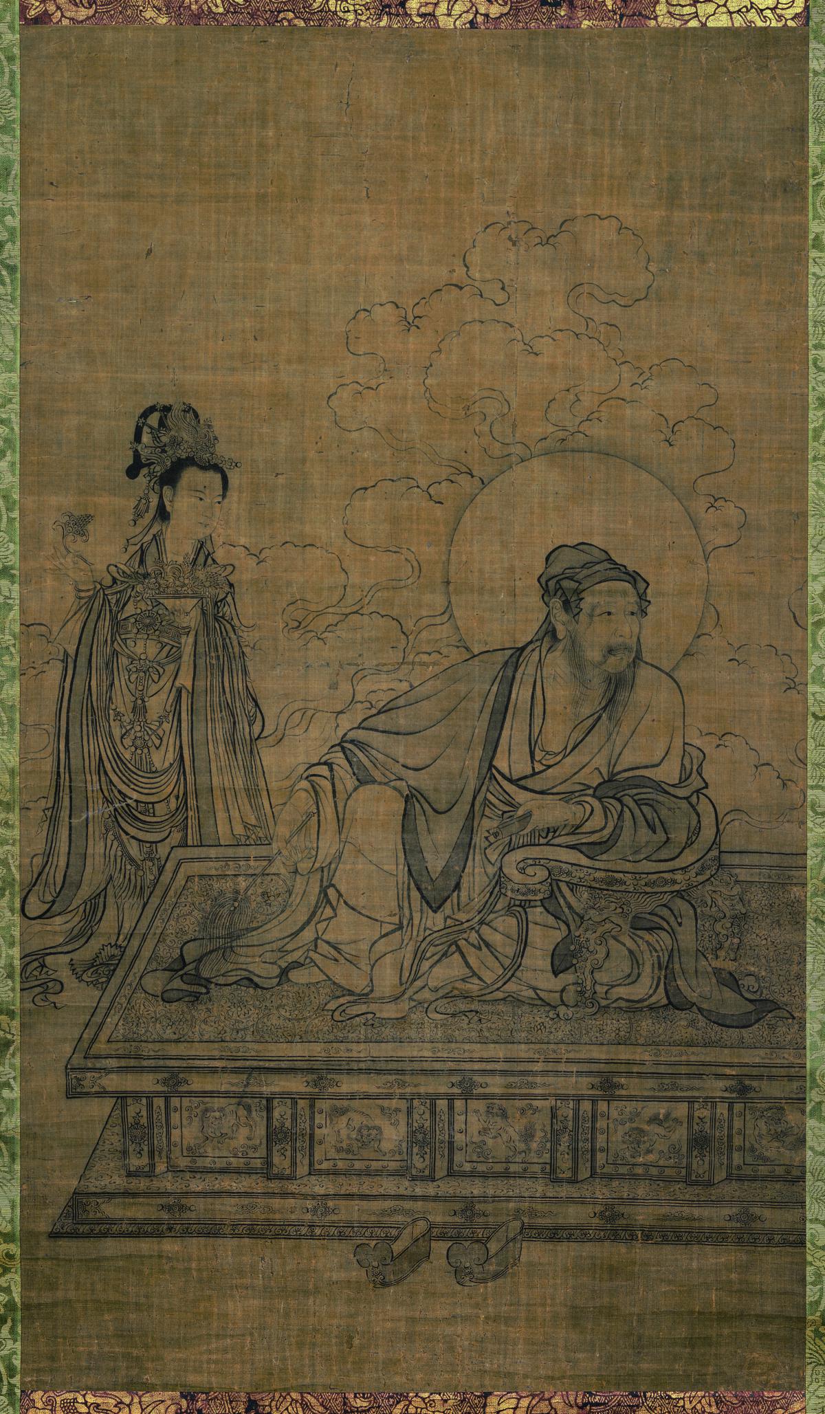 宋 李公麟 维摩居士像绢本95x56京都国立博物馆