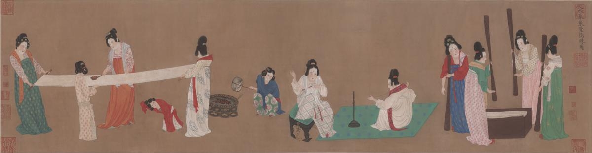 张暄 捣练图 画芯 37X145cm