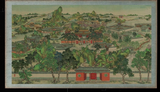 清 孙温 红楼梦 石头记大观园全景51x88