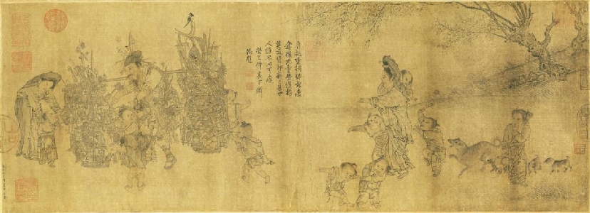 宋 李嵩 货郎图 绢本 25.5x70.4_2