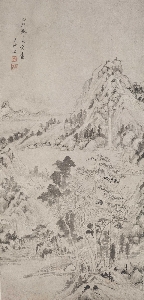 清 王时敏山水图轴77x37北京故宫