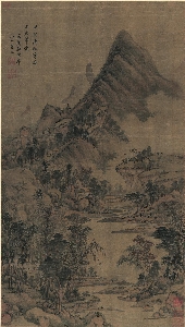 明 王时敏 仿黄子久山水(轴)绢本 44x78大都会