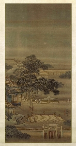 清 袁耀（款）汉宫秋月立轴