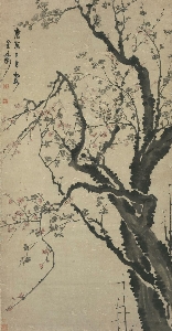 清 金农 梅花图立轴纸本130.2×28