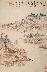 清 石涛-赠刘石头册 纳尔逊