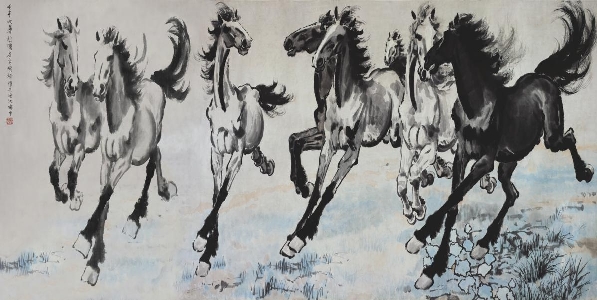 徐悲鸿-八骏图