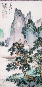 陈少梅-仿刘松年松泉图