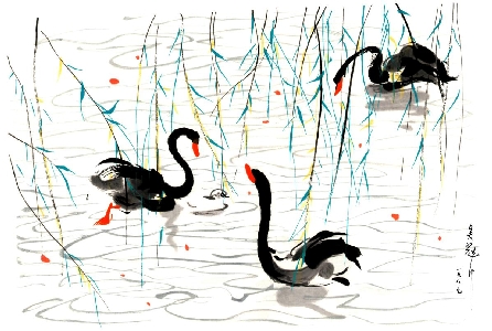 AH-077吴冠中《三鹅》1 副本