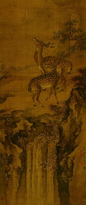 130-双鹿图-清-沈铨