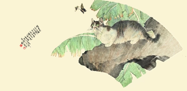 03-刘奎龄-花鸟扇面