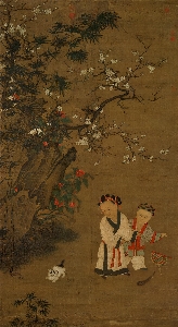 台034-冬日戏婴图 宋 佚名（传苏汉臣）