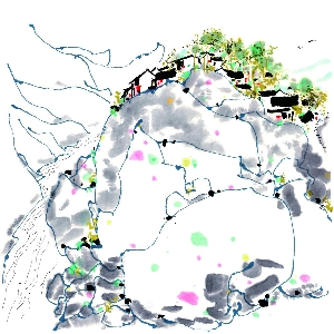 73吴冠中《山村小景》