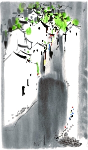 49吴冠中《江南小景》