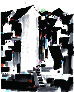 47吴冠中《江南人家》