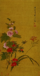 128-蜀葵宣花图-清-蒋廷锡