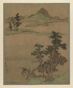 27山水图 盛懋 30.3×24.4 东京国立博物馆