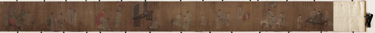 明-清 佚名 酒中八仙图卷绢本21.6×233.7大都会