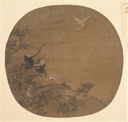 北宋 易元吉（传）猿鹭图24.1x22.9大都会