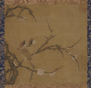 宋 马麟（传） 梅花双雀图28.0×29.0日本东京