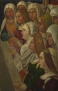 2联画  Female Members of a Confraternity  1500, Italian, Milanese