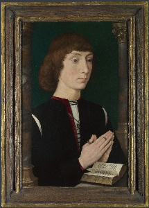 A Young Man at Prayer 一个年轻男子在祈祷mid 1470s, Hans Memling