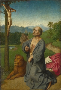 Saint Jerome in a Landscape  1501, Workshop of Gerard David