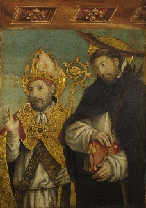 Saint Peter Martyr and a Bishop Saint 圣彼得烈士和主教圣 1496-1500, Giovanni Martino Spanzotti