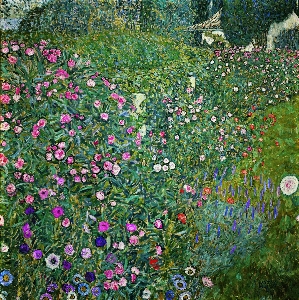 维也纳 克里姆特 意大利的风景花园 油画 47x47