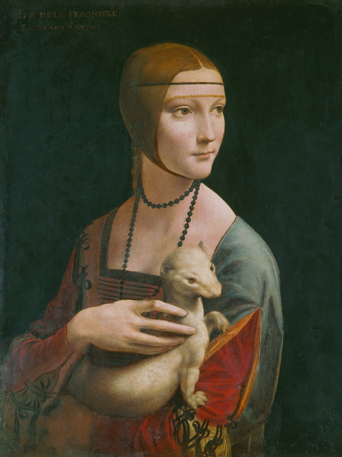 意大利 达芬奇 抱银鼠的女人 油画 38x51