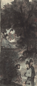 傅抱石 人物图 纸本63.8x148.4