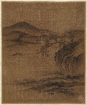 元 云林倪瓒 仿北宋十则图册绢本26.3 x 21.5cm