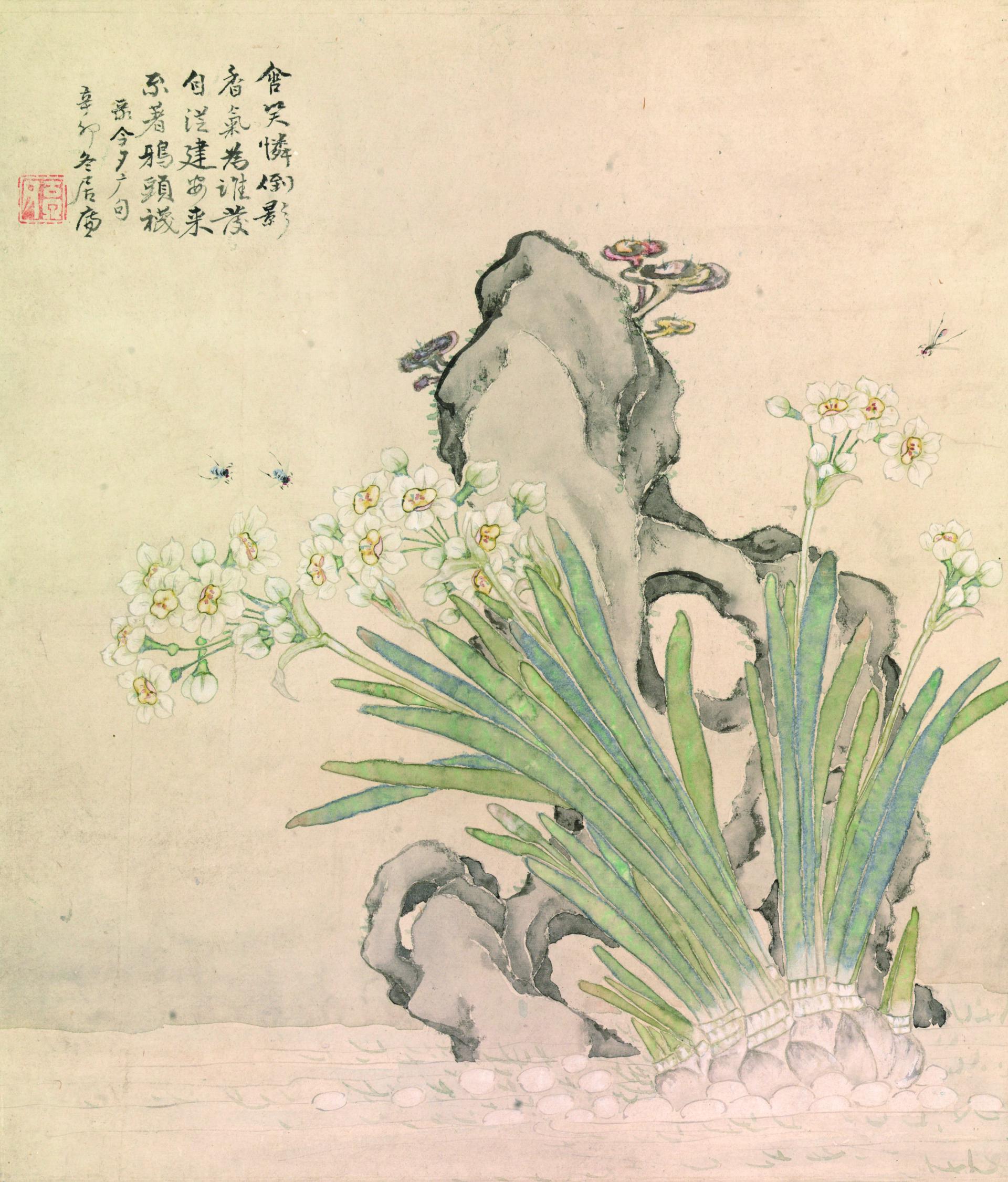 中国 工芸品 書画 掛軸 清・居廉「富貴白頭圖」 故宮博物院監製 V 1606 