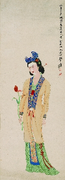 张大千 仿莫高窟唐人仕女图立轴纸本109X39cm
