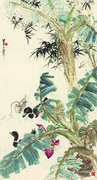 关山月 春江水暖图立轴纸本96x177cm