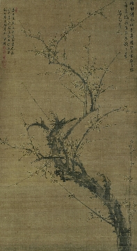 明 刘儒 梅花图轴绢本98.4 x 180.3 cm