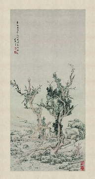 明 文徵明 古木寒泉图立轴纸本114.3 x 47 CM