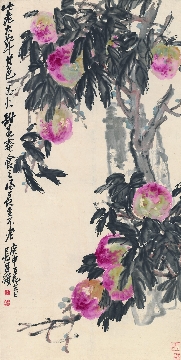 清末 吴昌硕 多寿图立轴纸本131.7x65.9cm
