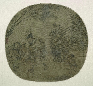 宋 李嵩 货郎图页绢本24.1 x 26 CM