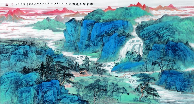 吴广 有幸神州是我居图纸本 巨幅65X120cm